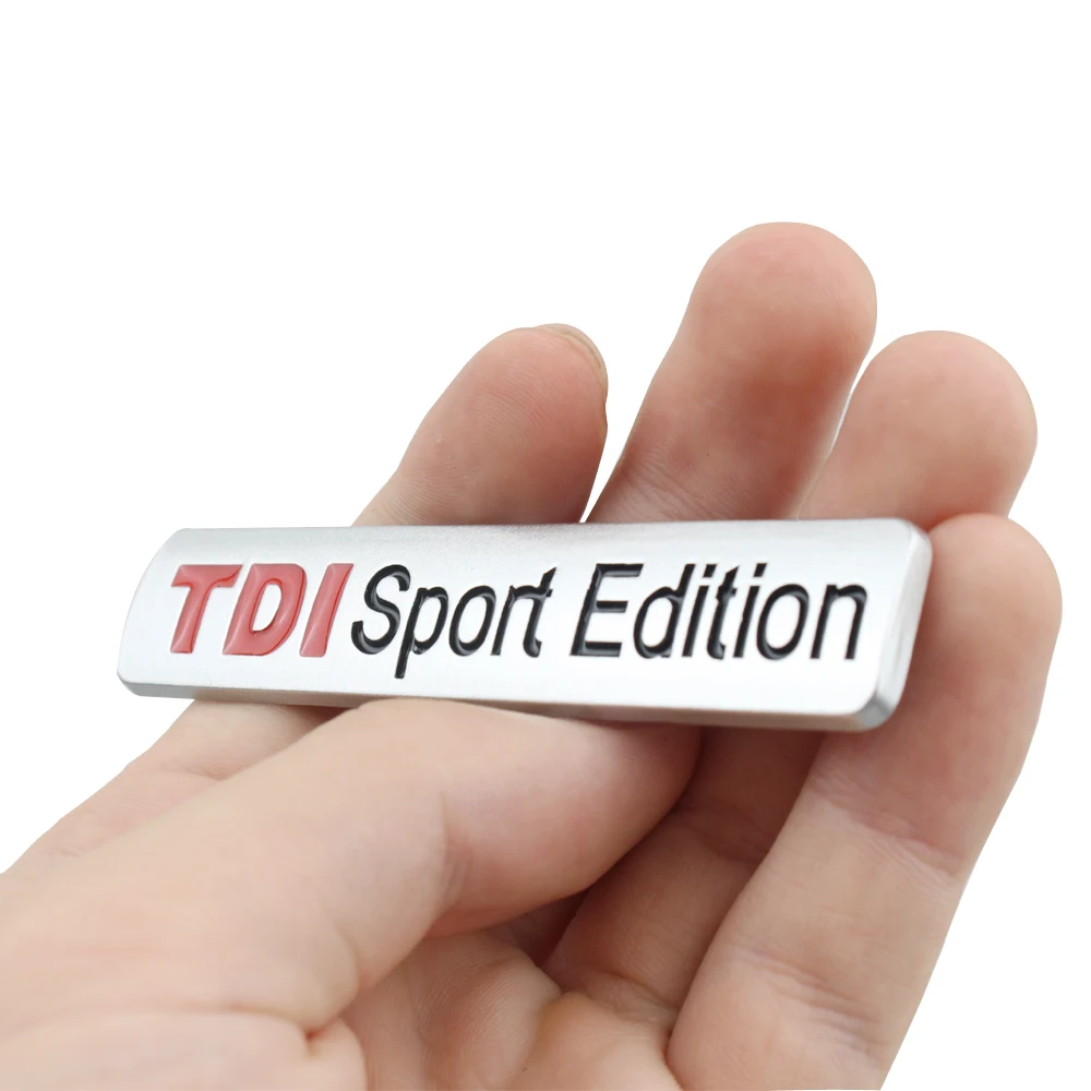 1 шт. автомобильный стикер 3D металлический хром черный красный TDI спортивная
