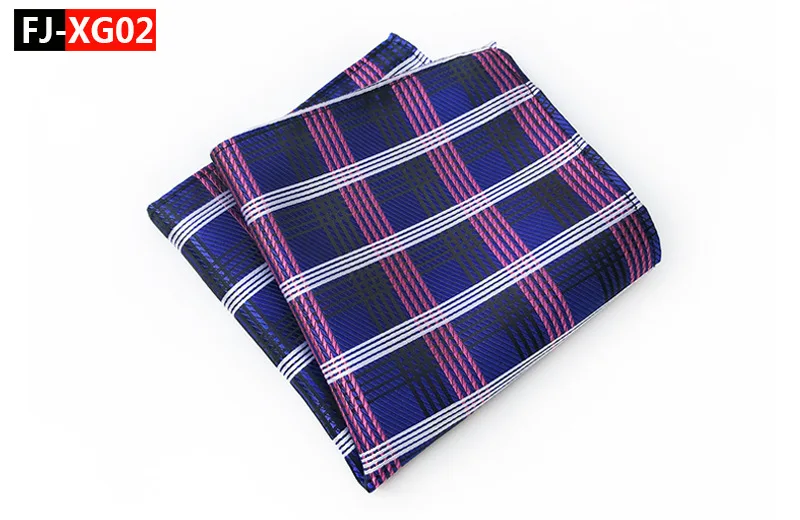 FJ-XG02 20 цветов Мужской Hanky проверяет, плед полосатый шелковые костюмы Свадебный квадратный Карманный вечерние носовой платок Одежда Аксессуары Шарф - Цвет: FJ-XG02