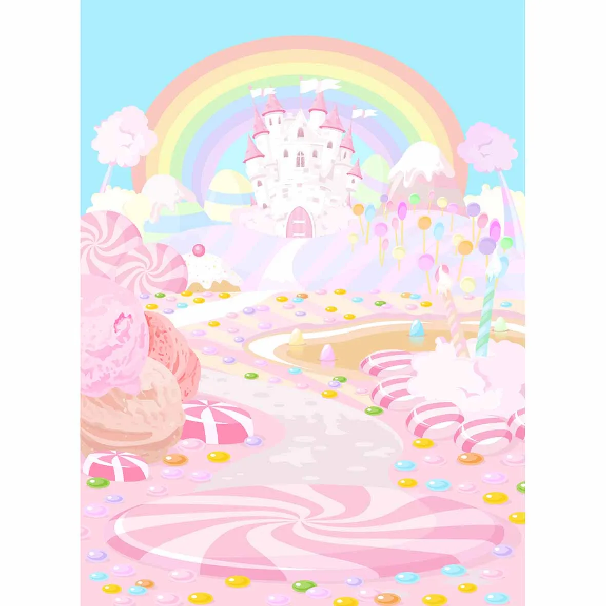 Allenjoy дети конфеты розовый Радуга замок фотографии фоны мультфильм милый ребенок