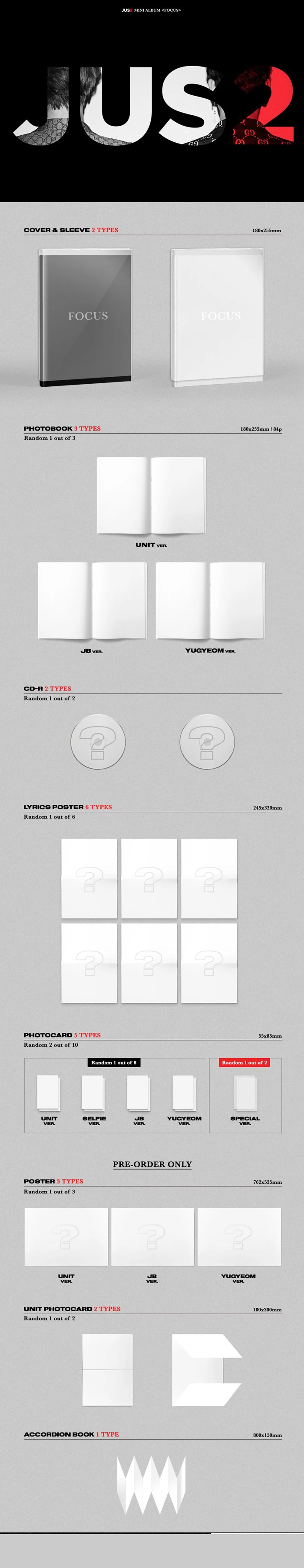 [MYKPOP]~ Официальный~ GOT7 JUS2 JB MINI 1 Фокус Набор альбомов KPOP вентиляторы коллекция SA19061107-B