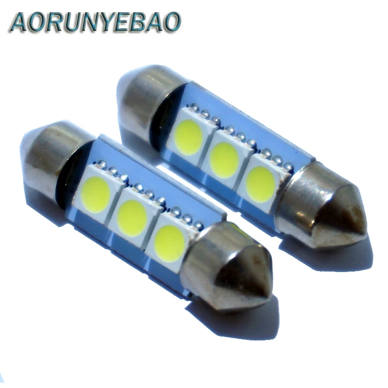 AORUNYEBAO 20 шт. гирлянда 36 мм 39 41 12 В C5W C10W белый 3 SMD 5050 светодиодный купольный