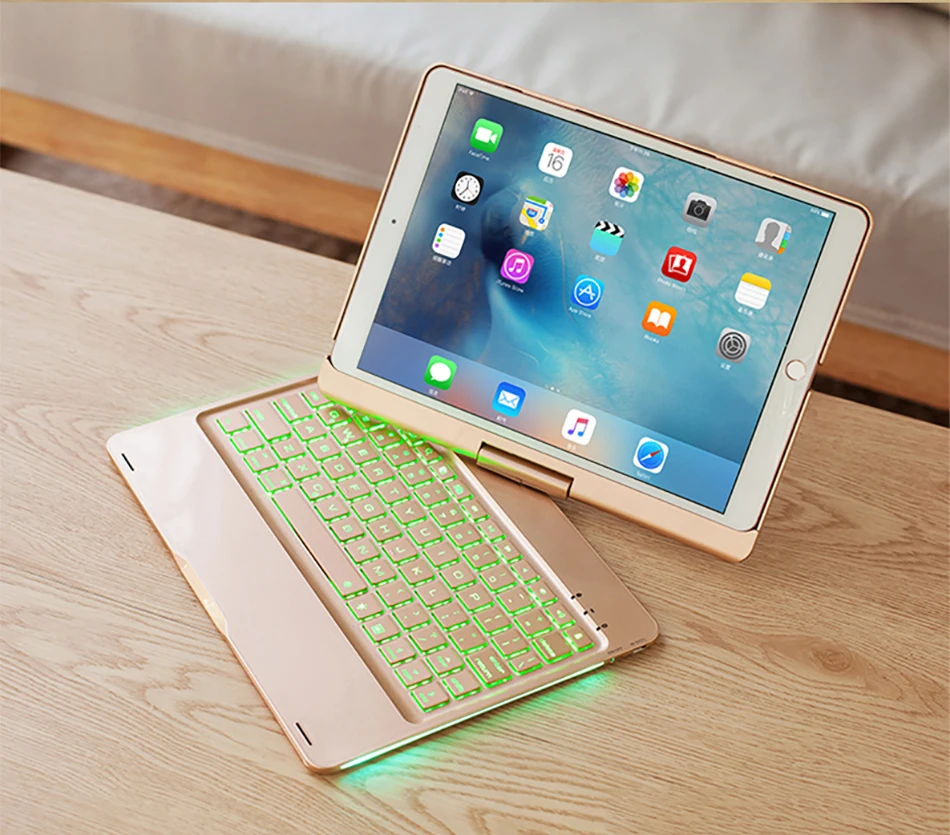 7 цветов клавиатура с подсветкой Чехол для iPad Pro 9,7 дюйма() смарт Беспроводная Bluetooth 4,0 клавиатура чехол для iPad Pro чехол 9,7"