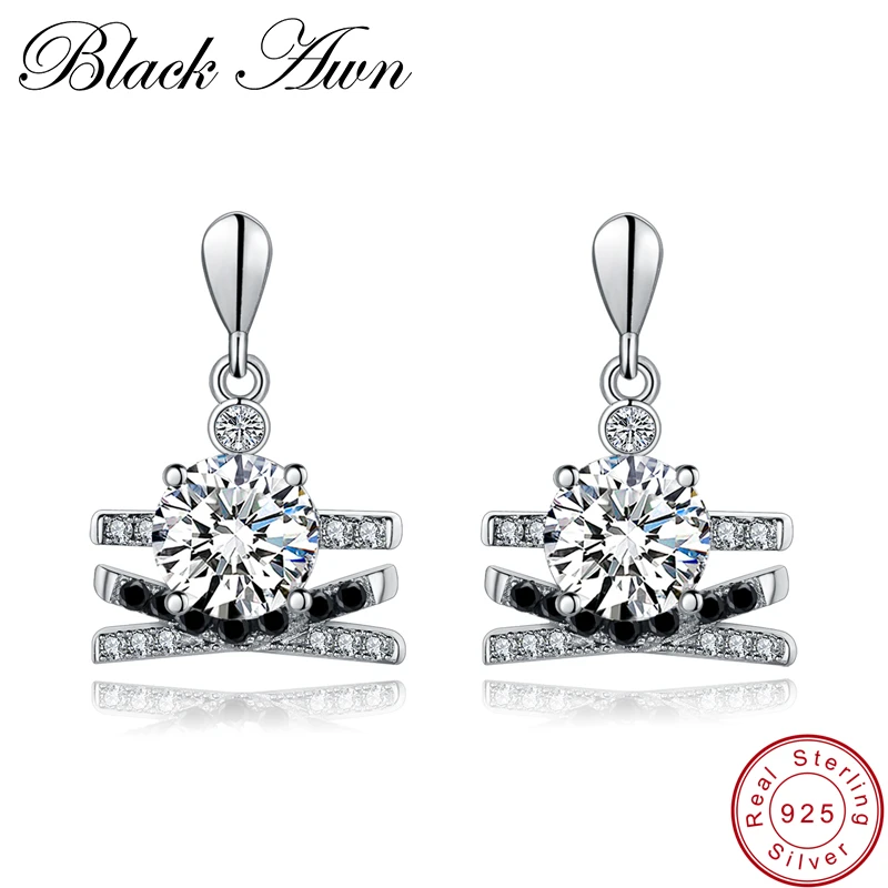 Женские серьги из серебра 3 9 пробы с черной шпинелью 925 г|earrings for|earrings for womenearrings