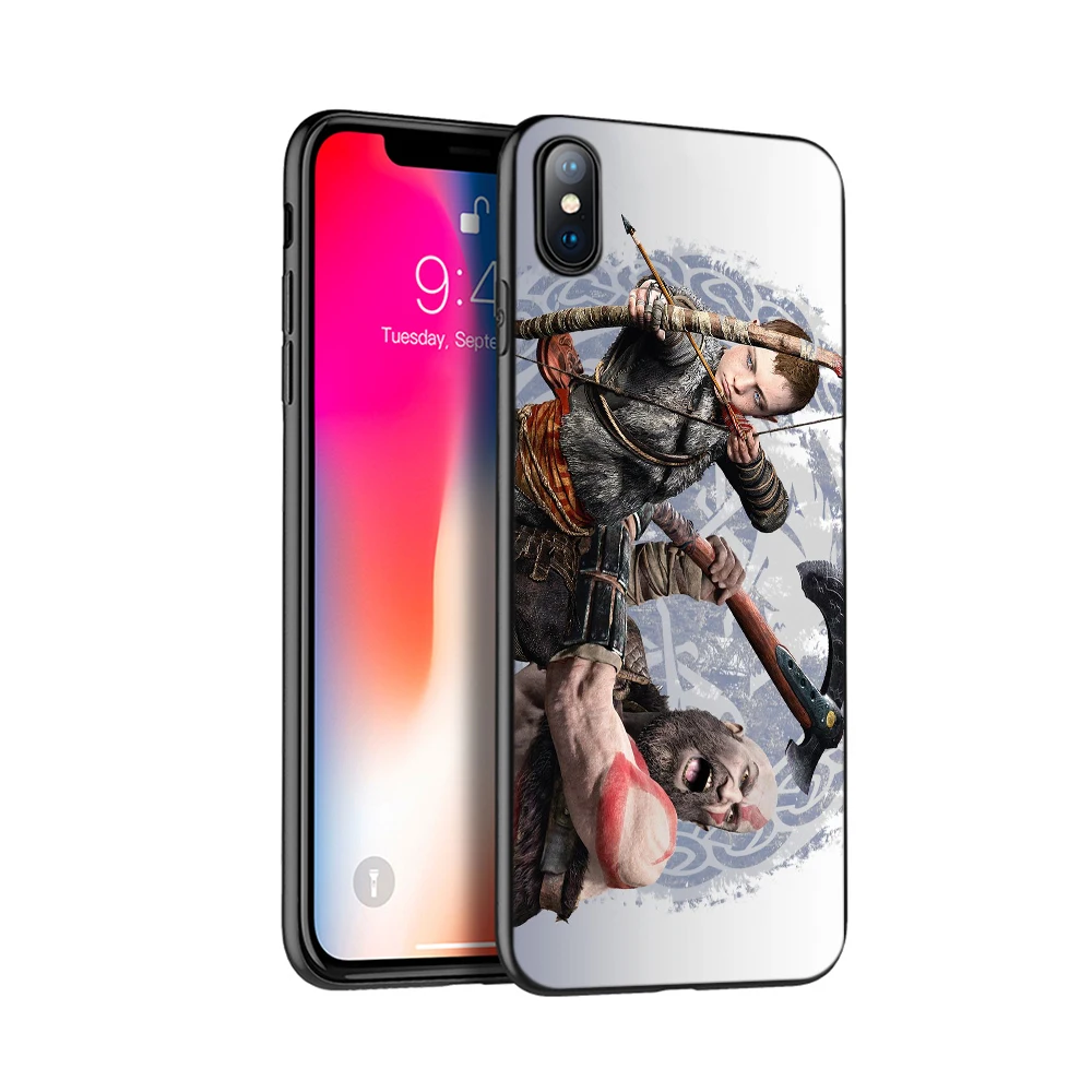 Черный чехол из ТПУ для iphone 5 6 6s 7 8 plus x 10 силиконовый XR XS 11 pro MAX God of War Kratos|Бамперы| |