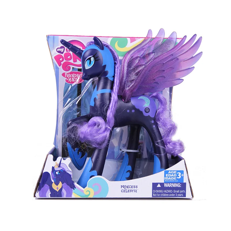 with box Новинка, 22 см, My Little Pony, дружба-это волшебная принцесса, Селестия, каданс, луна, фигурка, кукла, рождественский подарок, игрушка для девочки - Цвет: with box
