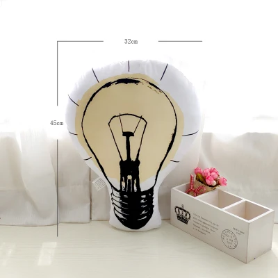 Bulb Кристальная ультра-мягкая короткая плюшевая подушка милый INS стиль мультфильм Кактус Единорог Подушка домашняя декоративная подушка креативный подарок на день рождения - Цвет: Bulb
