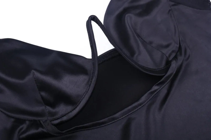 

2019 Summer Long Sleeve Mesh Patchwork V-neck Sexy Dresses Women Fashion Hollow Out Party Club Dress