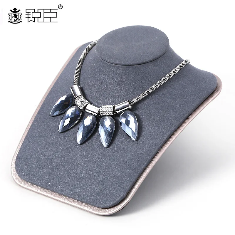 Necklace display Ювелирные изделия дисплей коробка ювелирных изделий бархатное кольцо серьги ожерелье держатель магазин установки ювелирных изделий Организатор - Цвет: Necklace display