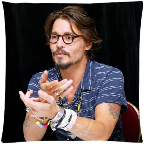Сексуальный человек Johnny Depp Наволочка на молнии наволочка LUQIOne сторона - Цвет: Прозрачный