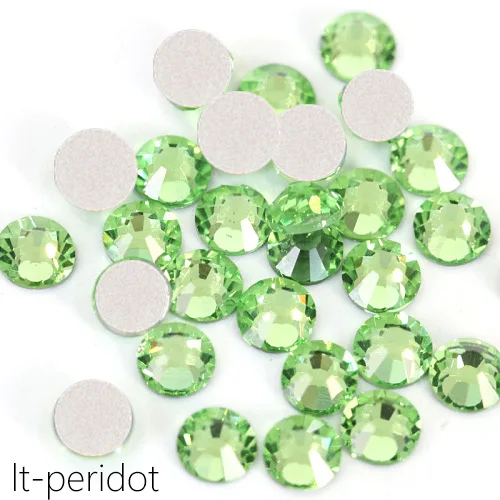 lt-peridot 1440 шт блестящие стразы с кристаллами SS3 до SS34, не Горячие Стразы с плоской задней стороной для клея одежды, камень для дизайна ногтей B0993 - Цвет: lt-peridot