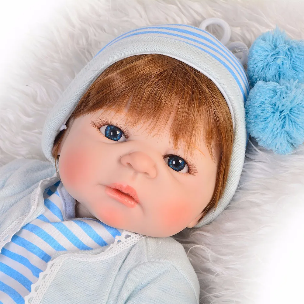 Белая кожа Новорожденные Детские куклы 23 дюйма Ручная работа новорожденный