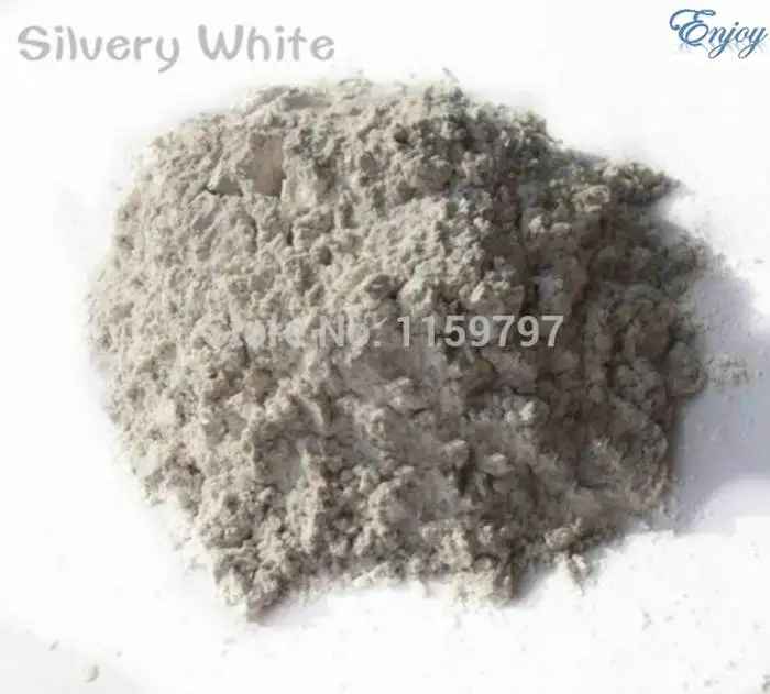 Silver white 100 г/лот перламутровый красочный Жемчуг порошок пигмент для теней для век, лак для ногтей Слюда Порошок вспышка Косметическая пыль, краска собственного приготовления пигмент - Цвет: Silver white