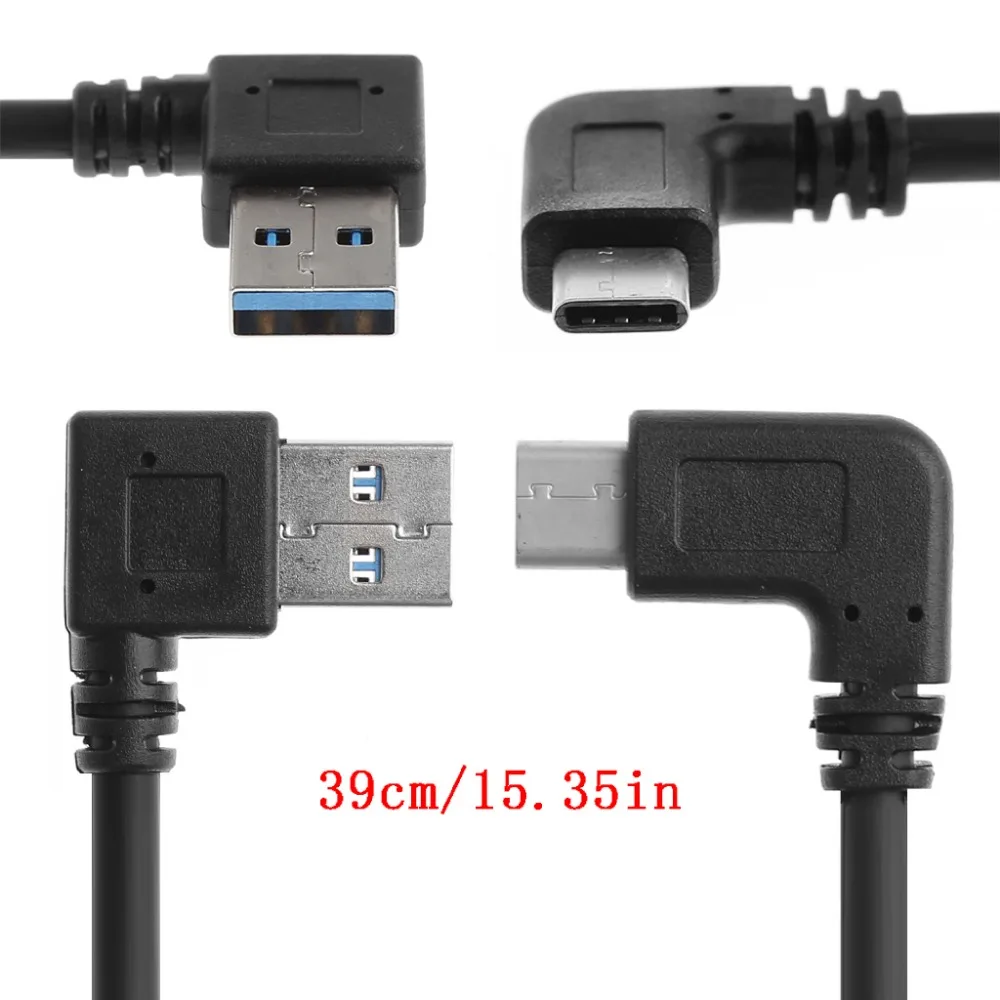 USB 3 0 тип A к USB3.1 Тип C левый/правый угол 90 градусов папа мужчине Кабель адаптер