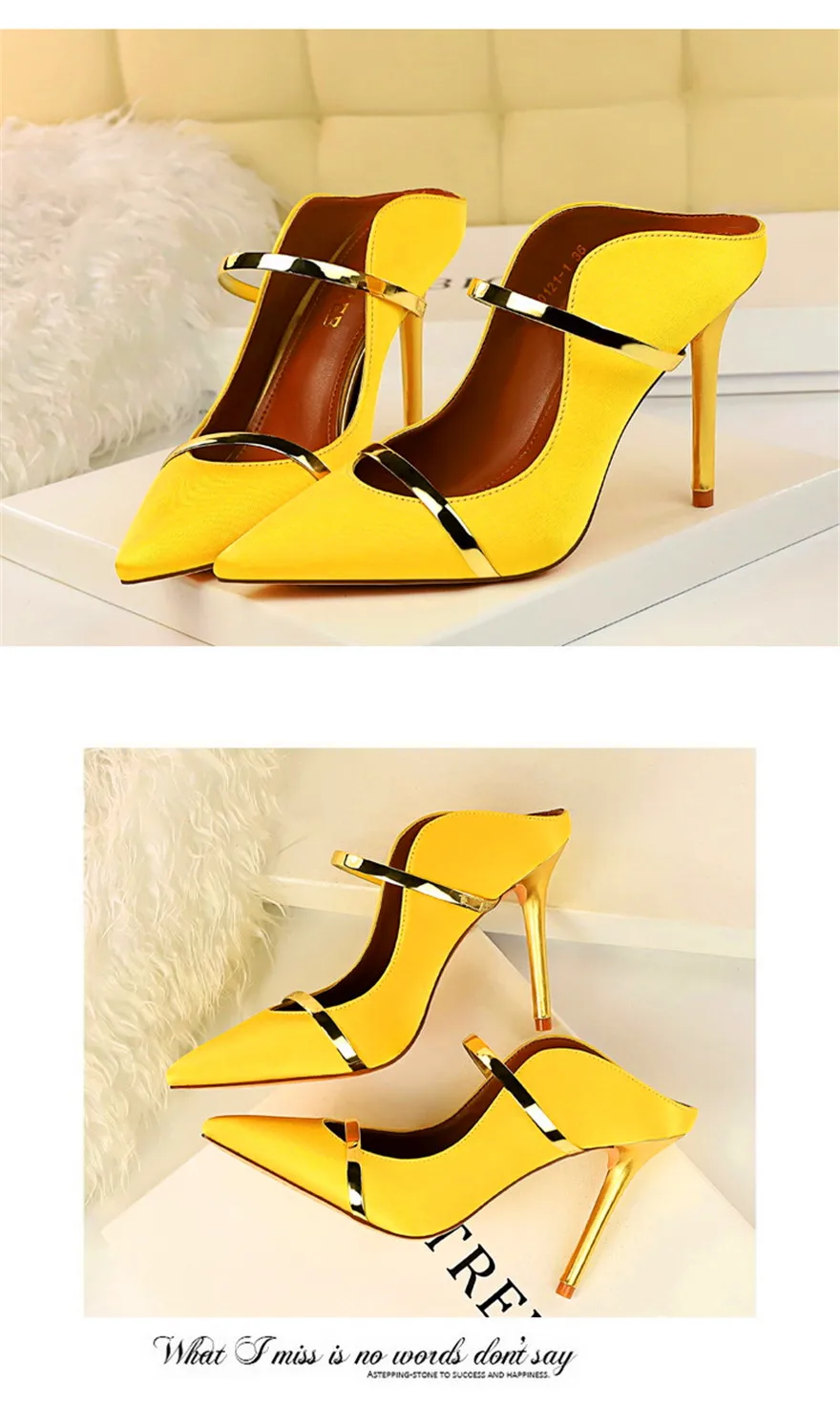 7 Colors Solid Silk Women Slippers Pointed Toe Outdoor Sandals High Heels Woman Sexy Party Show Thin Ladies Shallow Summer Shoes