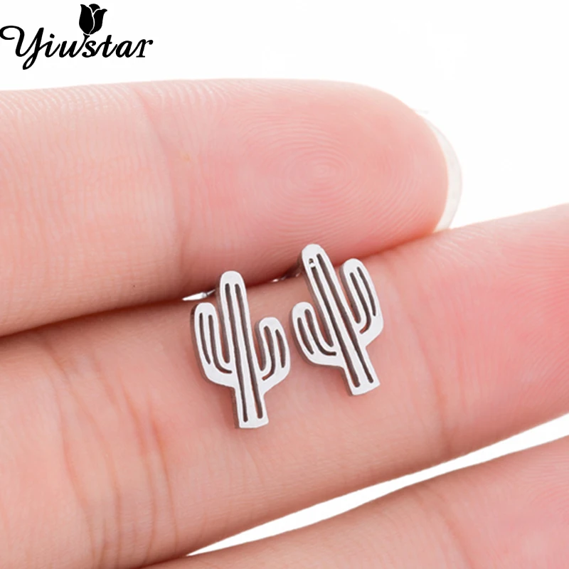

Yiustar Cute Paper Cactus Earrings for Women Kids Lovely Origami Tiny Plant Stainless Steel Stud Earrings Jewelry Party Gifts