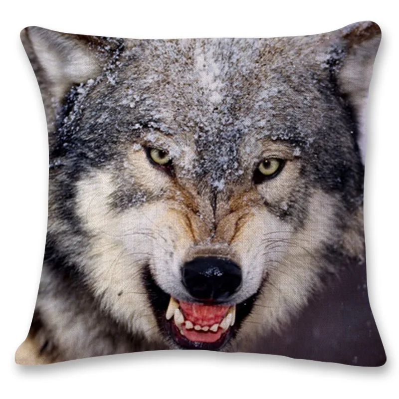 Модный чехол для подушки 3D подушка с волком животное роспись домашний