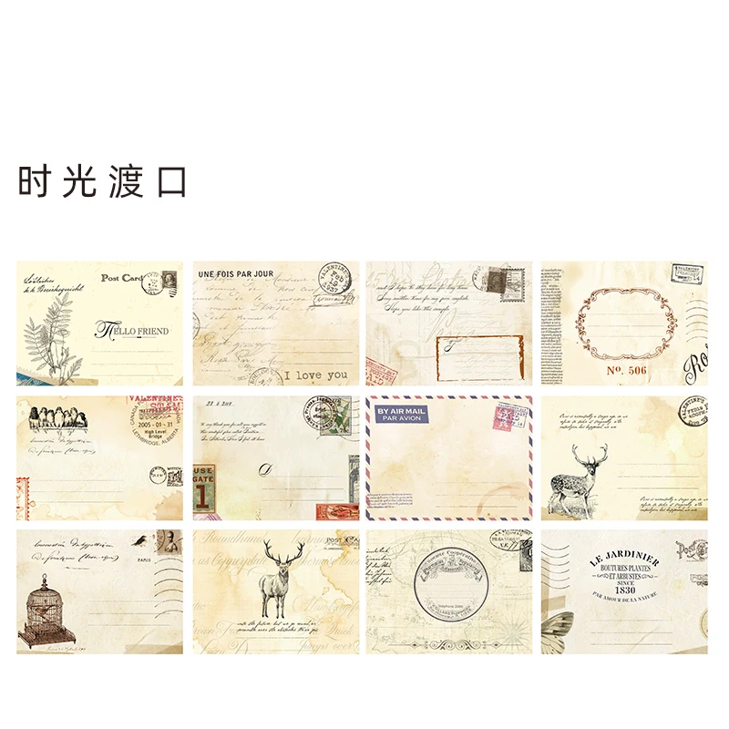 Shiguangdukou 60 шт./компл. Винтаж небольшой мини-крафт-бумаги cangsheng оттенком Бумага конверты с окошком для свадебных приглашений конверт Подарочный конверт старого - Цвет: Shiguangdukou