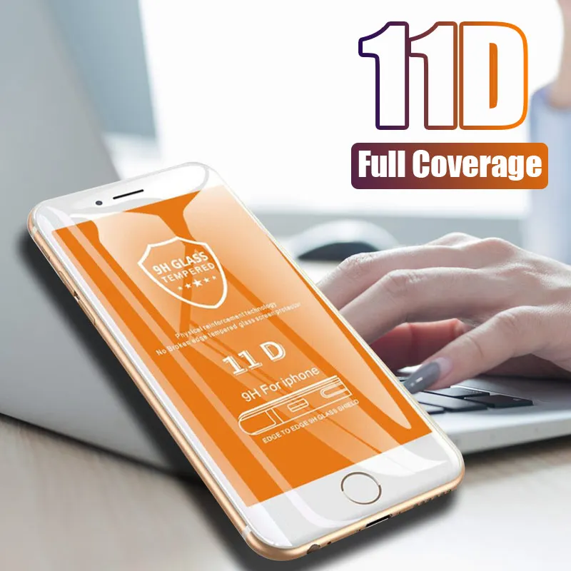 11D изогнутое закаленное защитное стекло пленка на IPhone 6 6s 7 8 Plus Защитное для