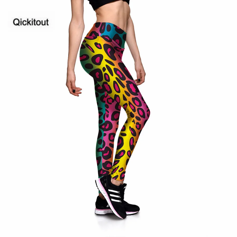 Qickitout леггинсы Для женщин пикантные новые Цвет leopard3D с принтом штаны высокой
