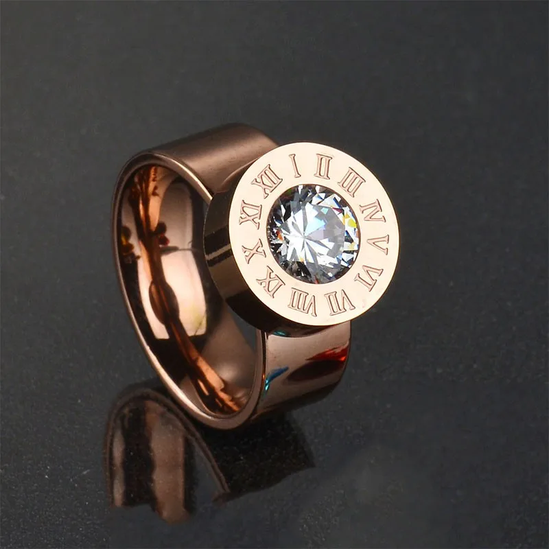 Кольцо из нержавеющей стали 316l с большим цирконием 7 цветов|stainless steel ring|stone ringsteel