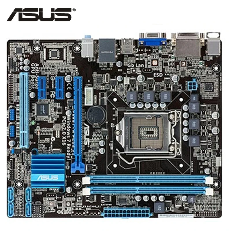 Материнская плата ASUS P8H61 M PLUS V2 LGA 1155 DDR3 16 ГБ H61 десктопная материнская системная SATA