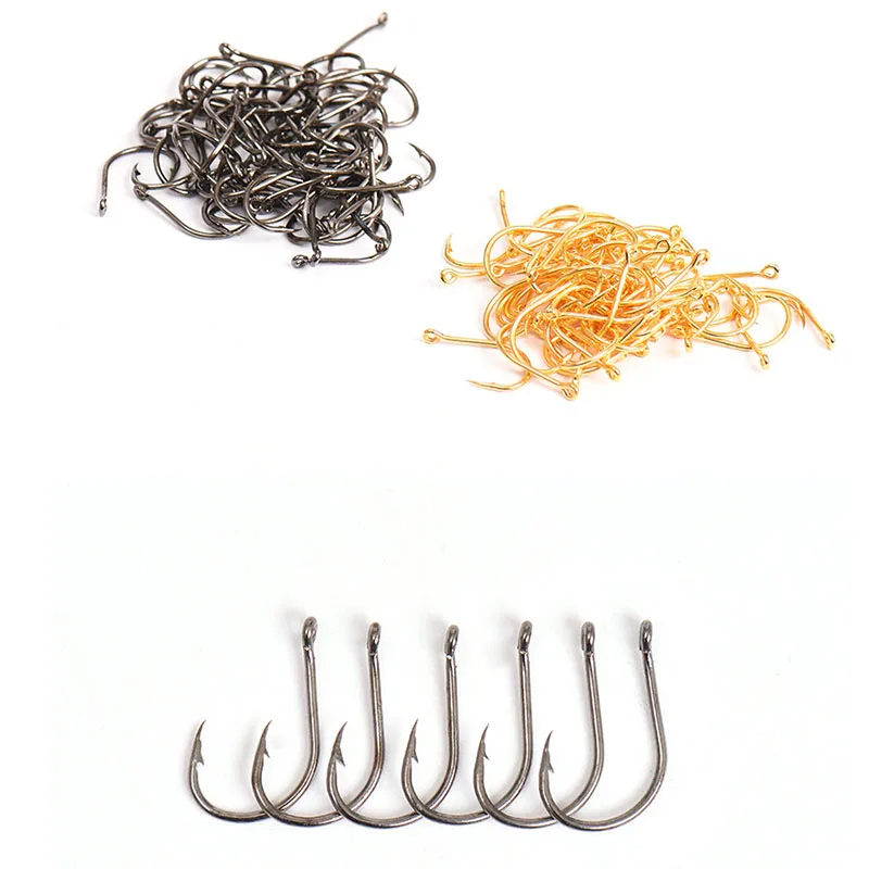 

600Pcs/Box Fishing Hook Jig Hooks with Hole Fly Fishing Tackle Box 3# -12# 10 Sizes Carbon Steel Fishhooks