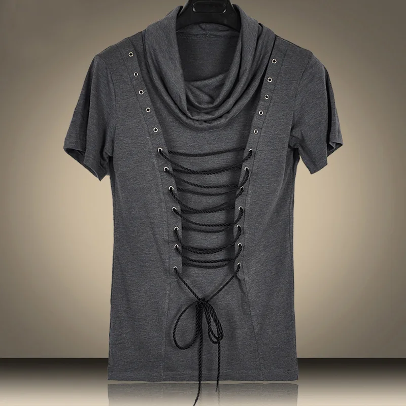 Новинка 2016 не основной веревочный воротник Подростковая Футболка мужская