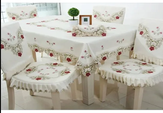 Европейская пасторальная вышивка пылезащитная скатерть полый цветочный боковой