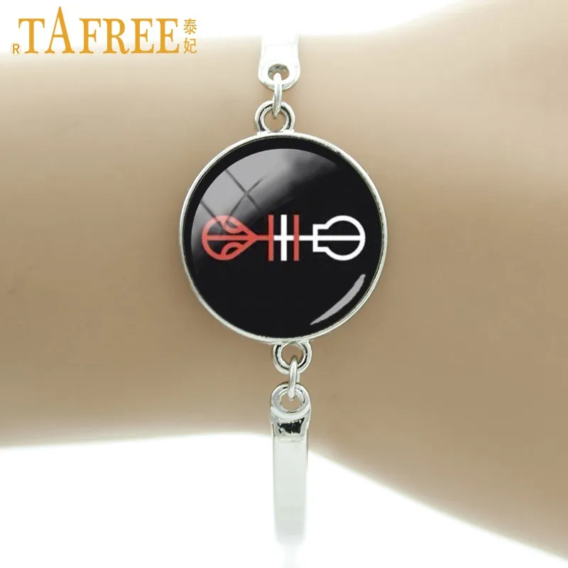 TAFREE Twenty One Pilots Music Band браслет с шармом в качестве специального предложения на день рождения фанатов для хип-поп круглых стеклянных ювелирных изделий H269 - Окраска металла: H260