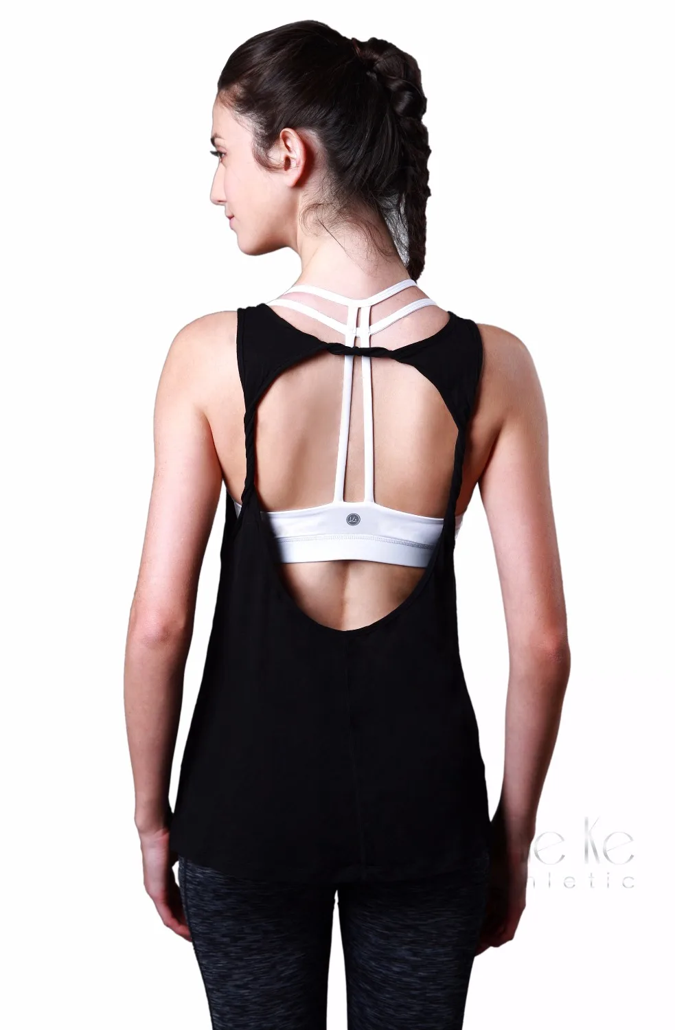 Женская Супер Мягкий Вязать Клобук Вернуться Yoga Спорт Майка Физически фитнес