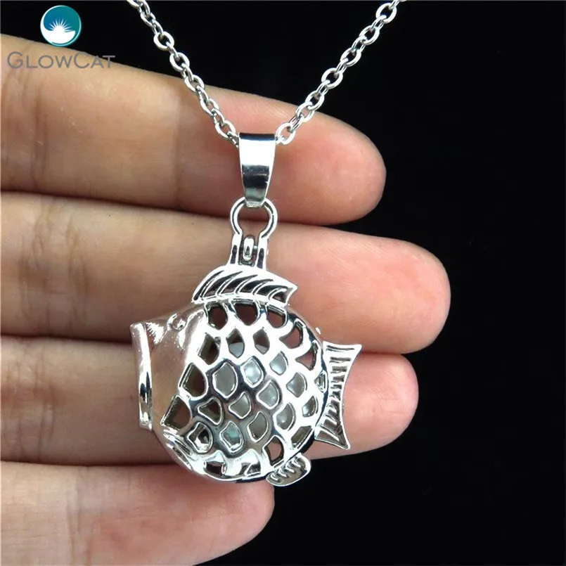 K126 Серебряная Магнитная большой морской рыбы жемчужное колье с кулоном в виде