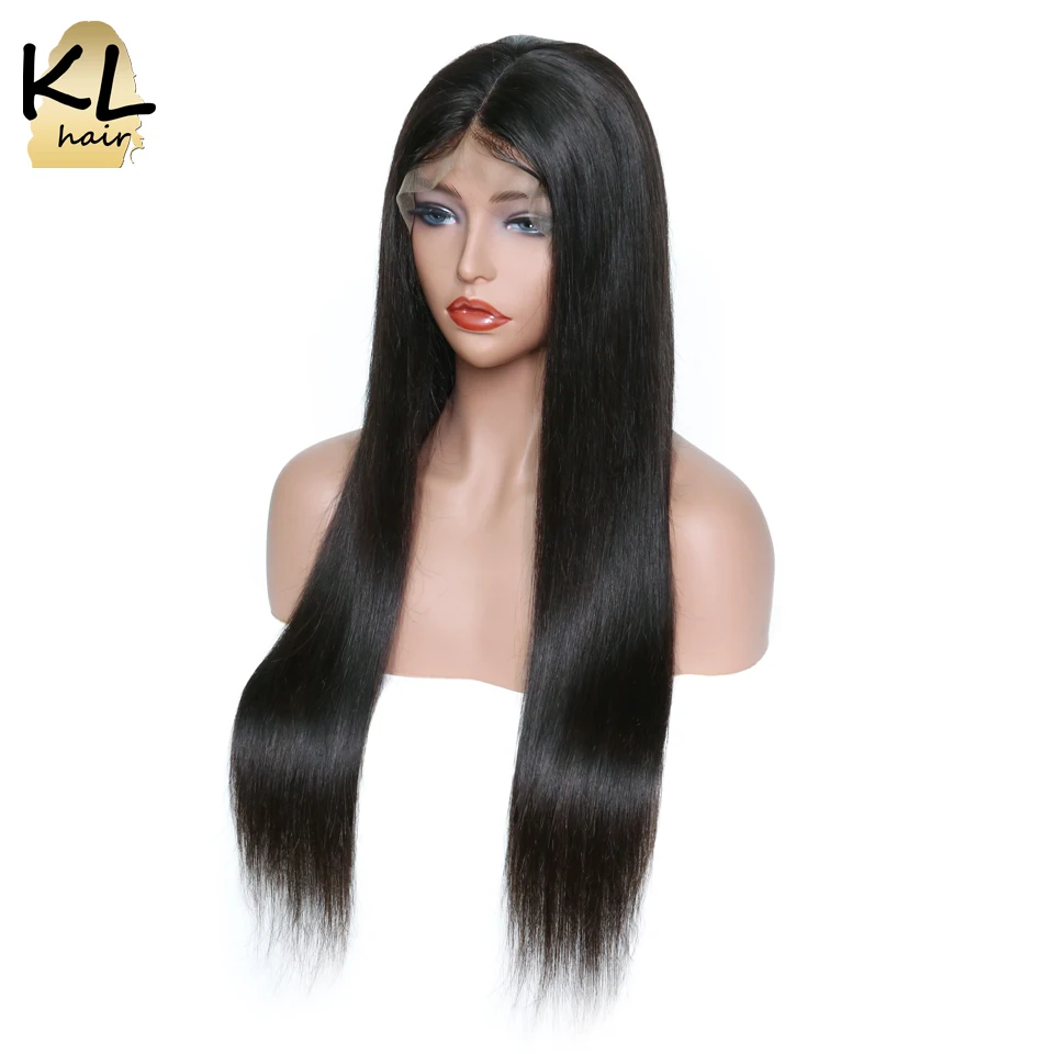 KL Hair Silk Base Wig Brazilian Remy Hair Straight Silk Base Full Lace Human Hair Wigs Pre Plucked With Baby Hair Bleached Knots