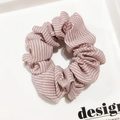 TS1- Pink 12cm Новинка, модные женские резинки для волос в полоску, в горошек, в сетку, мягкие резинки для волос, конский хвост, держатель с петлей, эластичная резинка для волос, головной убор - Цвет: TS1- Pink 12cm