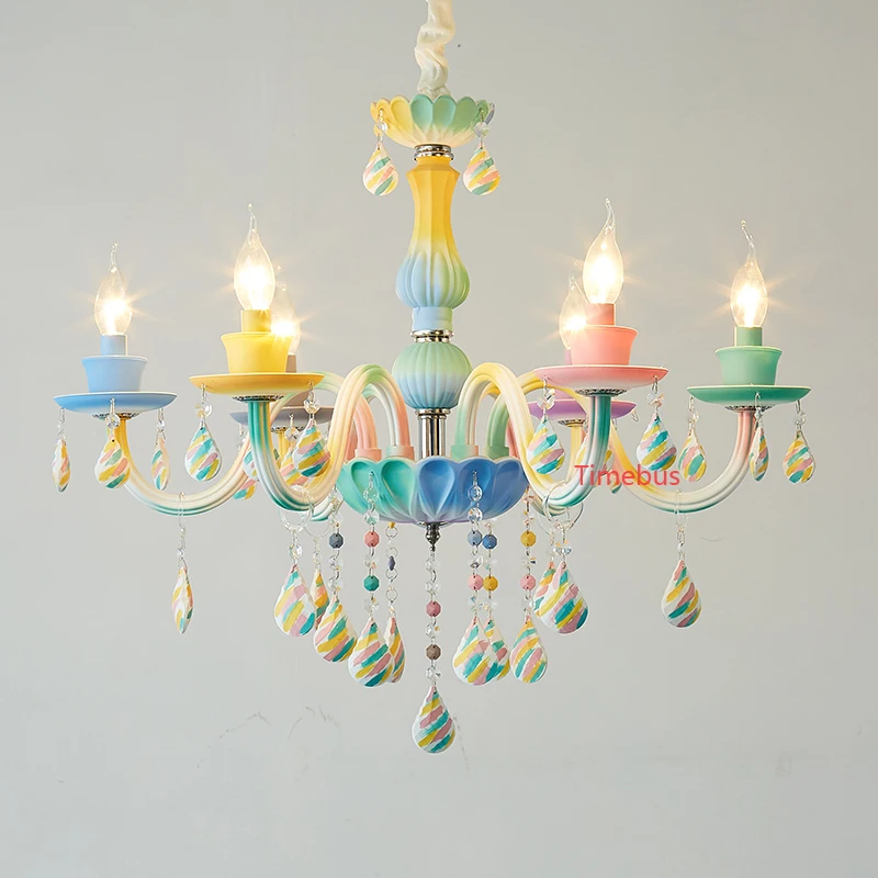 Ресторан Цвет хрустальная люстра Американский Гостиная лампа детская Спальня