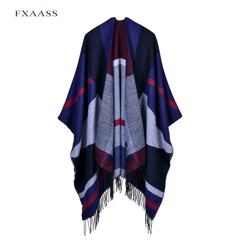 FXAASS новая осенняя/зимняя шаль Модное пончо женский шарф для леди Роскошное