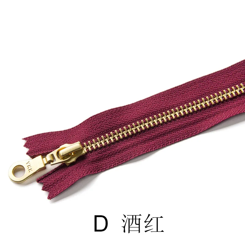 1 шт. YKK 5# золотой зуб металлическая молния закрытый конец автоматический замок DIY сумка кошелек сапоги zipppers аксессуары для одежды - Цвет: D
