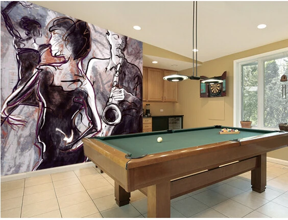 Пользовательские художественные обои джазовая группа и танцоры ретро для