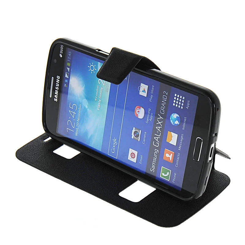 Из искусственной кожи 5.25For samsung Galaxy Grand 2 чехол для samsung Galaxy Гранд 2 Duos G7102 G7105 G7106 откидная крышка для сотового телефона чехол