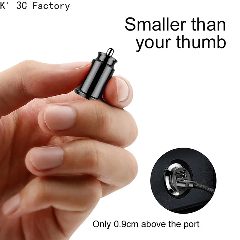 K' 3C Mini USB Автомобильное зарядное устройство для iPhone X Xs Max 8 7 6 Xiaomi Redmi Note 7 Dual USB Автомобильное зарядное устройство для телефона