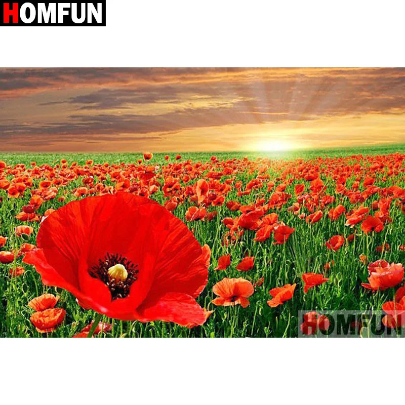Алмазная живопись HOMFUN A07650 картина цветок с полными квадратными/круглыми