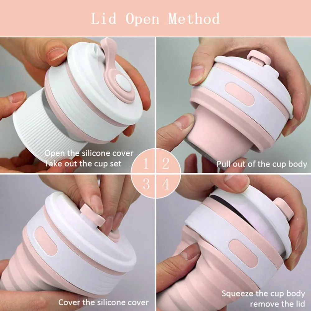 Переносные складные силиконовые кофе кружка складной выдвижной портативный