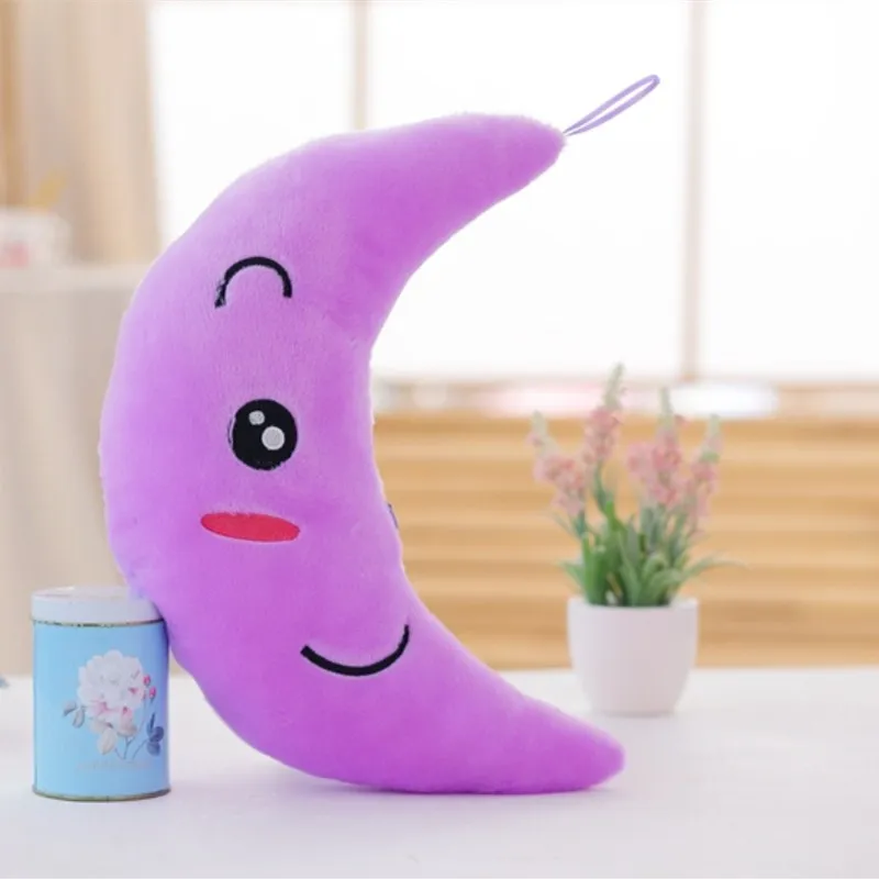 purple 35*15 см красочная светящаяся луна, плюшевая креативная игрушка, луна, подушка в форме smilling для детей, куклы, подарки на Рождество, Хэллоуин - Цвет: purple