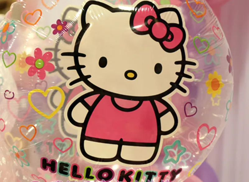 100 шт. Hello надувная игрушка котенок прозрачный/Серебряный мультфильм кошка