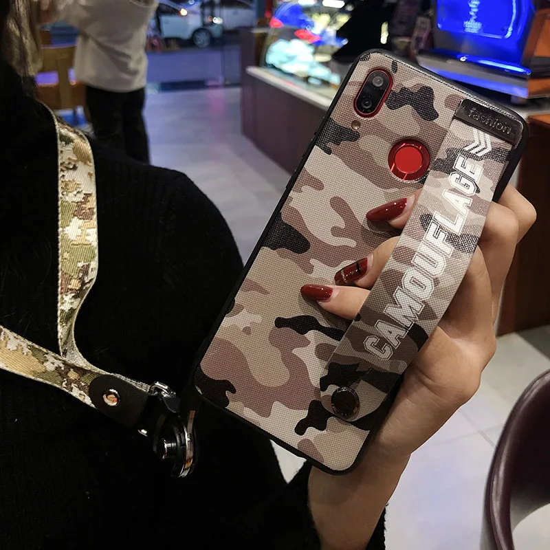 Камуфляж Fundas ремешок-Держатель подставка чехол для телефона huawei P20 P10 плюс Чехол