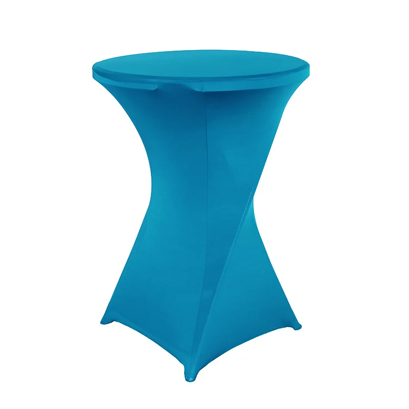 Turquoise Blue Черная эластичная скатерть из лайкры для коктейля, Свадебная вечеринка, декоративная белая скатерть для улицы - Цвет: Turquoise Blue