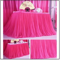 100x80cm wedding party tutu tulle table skirt tableware cloth baby shower party home decor table skirting birthday party
