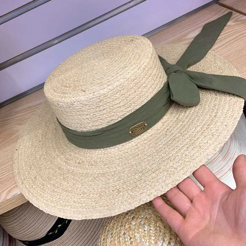 Women Raffia Hats Girl Elegant Ribbon bow Wide Brim Sun Hat Ladies Floppy Summer Straw Hat Kentucky Derby Visor Cap UV Beach Hat