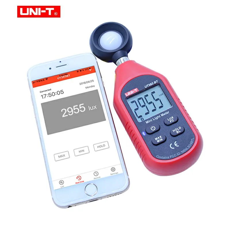 Цифровой Люксметр UT383BT UNI-T Bluetooth мини-измеритель освещенности оборудование для