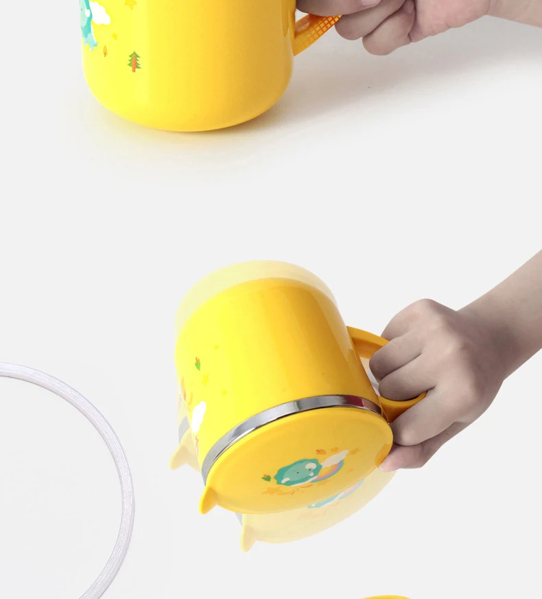 Мультфильм Baby Cup чайник дети учатся кормления Бутылка питьевой воды с ручкой мультфильма 300 мл Обложка Дети обучение чашки