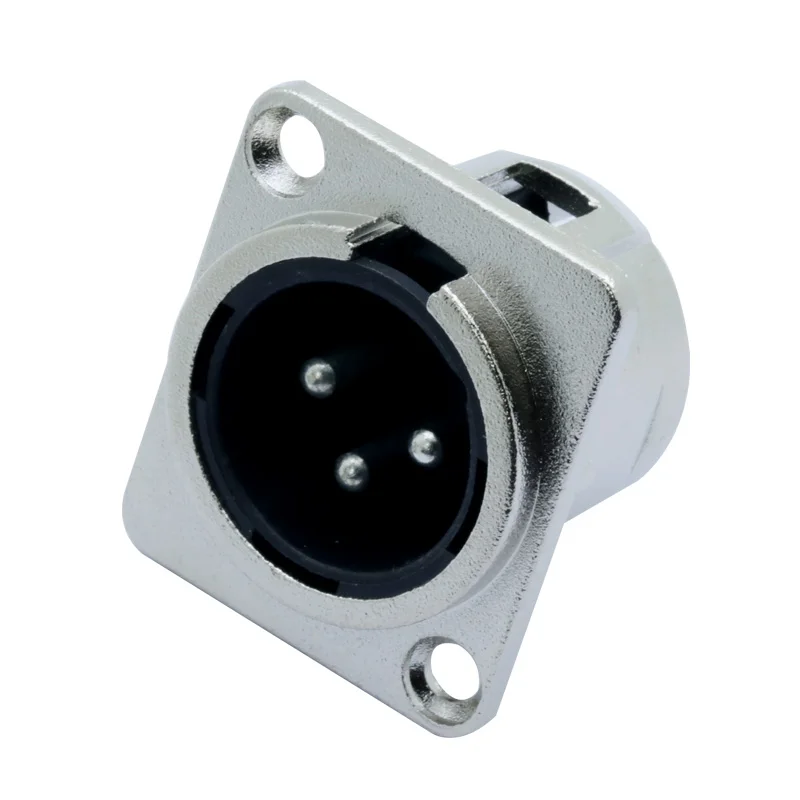10 шт. разъем XLR никелированный 3-конт. Мужской панельный аудио для динамиков |